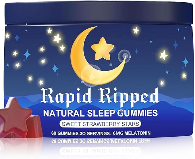 Radiya Natural Sleep Aid Gummies - Effective Melatonin 6 mg Fall Asleep Quickly and Gently in 30 Minutes - Sleep+ Gummies for Adults a Restful Night's Sleep - 60 Count (1pc)