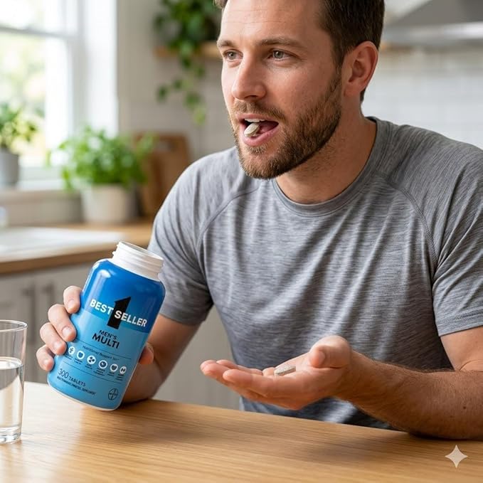 One Per A Day Men’s Health Multivitamin Tablets 300 Count Bulk Value Bottle Daily Nutritional Support for Active Men