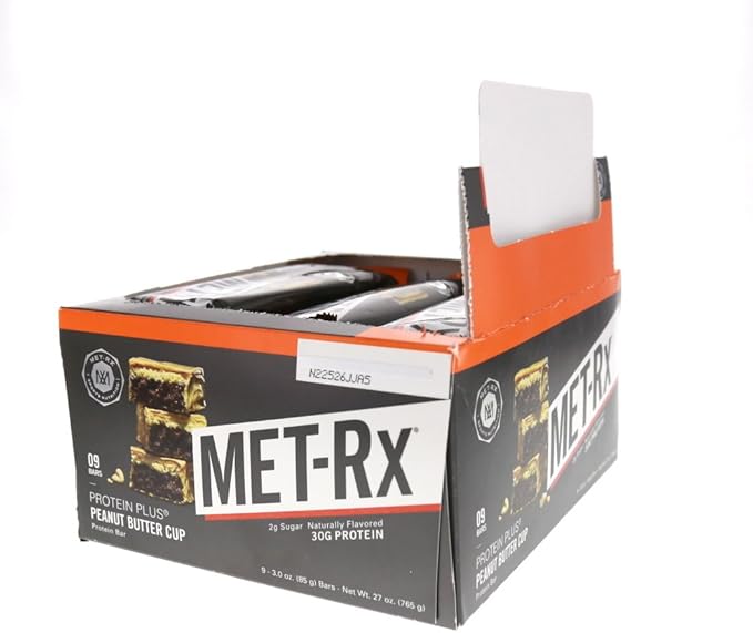 MET-Rx Protein Plus Bar Great as Healthy Meal Replacement Snack and Help Support Energy Gluten Free Peanut Butter Cup With Vitamin A Vitamin C and Zinc to Support Immune Health 85 g9 Count