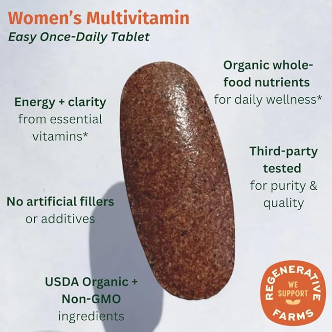 Women’s Multi Once Daily Women's Multivitamin Iron Vitamin B12 &amp More 19 Vitamins from Herbs &amp Superfoods 60 Count
