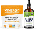 Vimergy NutriDense Fruitylicious Turmeric + Ginger Chewables (60 Count) &amp Liquid Lemon Balm (115 mL)