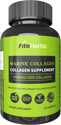 Hydrolyzed Collagen Capsules - Supplement for Hair Skin &amp Nails Joint &amp Bone Support - High Potency Non-GMO - Premium Daily Health Formula - 2000mg Marine Collagen - 120 Capsules