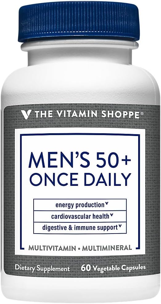 The Vitamin Shoppe MenaTMs 50+ Once Daily Multivitamin a Immune Energy Digestive and Cardiovascular Support (60 Capsules)