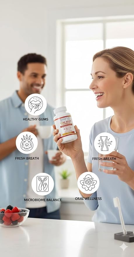 Pure Denti Pro Formula Probiotic 40 Billion CFU with Prebiotics Dental Health Bad Breathe Solution 60 Capsules 30 Day Supply (1)