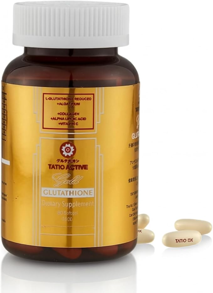 New Gold Glutathione 1800mg with Collagen Stem Cell ALA &amp Vitamin C – 60 Softgels | Skin &amp Antioxidant Support | High Absorption Formula for Radiance &amp Recovery