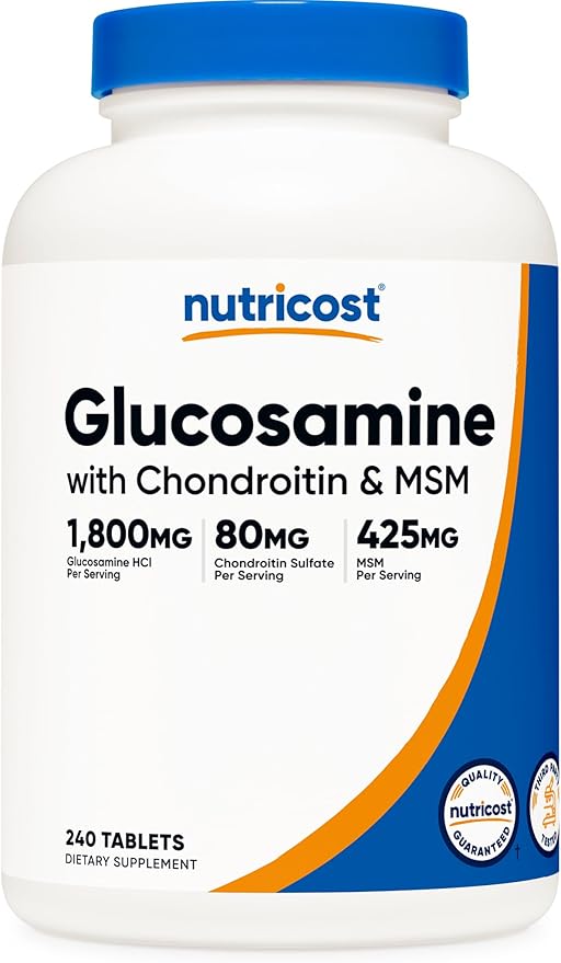 Nutricost Glucosamine 1800mg with Chondroitin &amp MSM 240 Tablets 120 Servings - Non-GMO Gluten Free