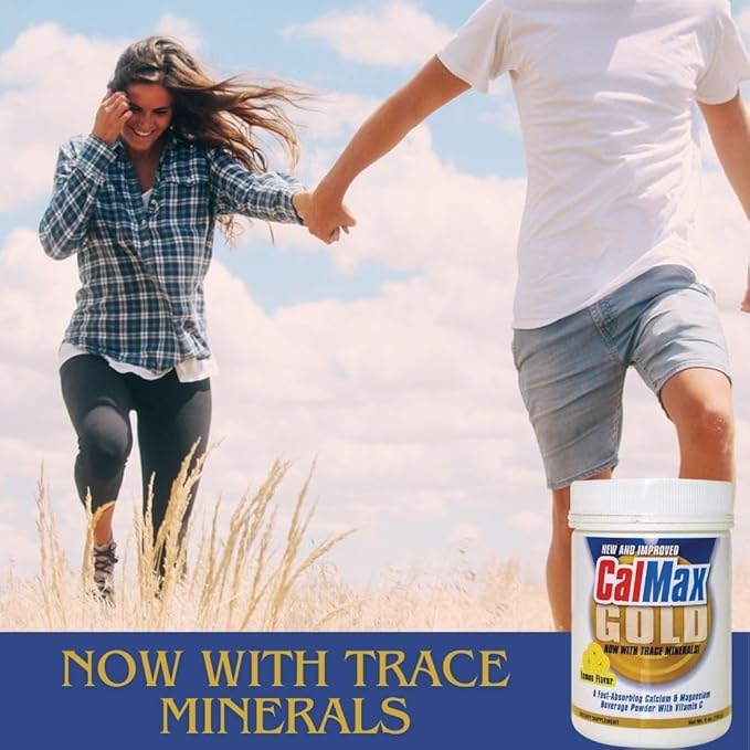 Dr. Newton’s Naturals CalMax Gold Powder Drink Mix - 2:1 Ratio of Calcium &amp Magnesium with Vitamin C + Essential Trace Minerals to Support Post Workout Recovery Muscles Sleep Bones -5 oz can