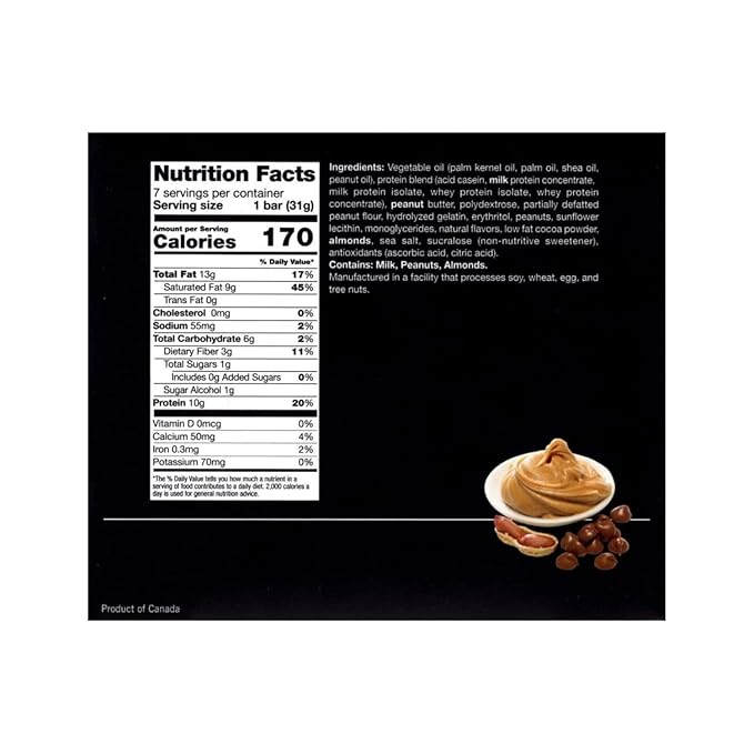 PROTIFIT - High Protein Peanut Butter Keto Bar 3 Pack 10g Protein Low Carb Low Sugar Gluten Free Ideal Protein Compatible 7 Servings Per Box (3 Pack)