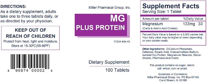 Miller 100 tabs by Mg Plus Protein (Pack of 2)