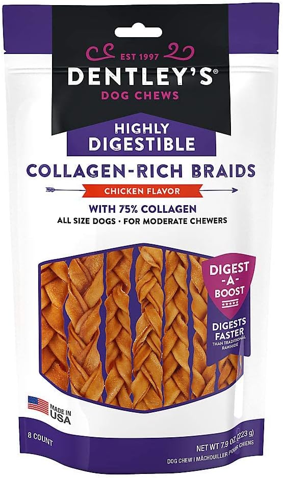 Dentleys Collagen Rich Braids Chicken Flavor 8 Count