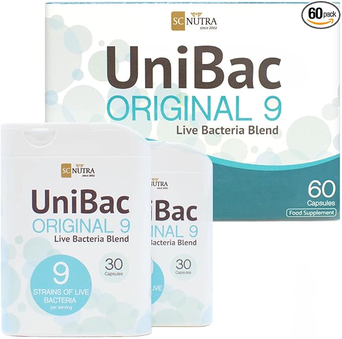 Sweet Cures Everyday Probiotics - UniBac: Unified Bacteria Live Bacteria Blend 9 - 60 Capsules - 6 Billion per dose - SC Nutra