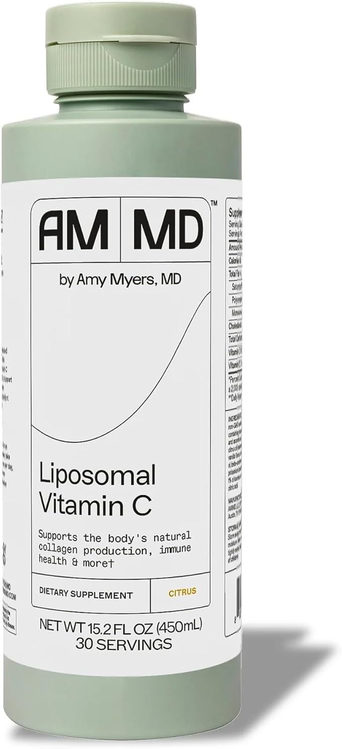 Amy Myers MD Liposomal Vitamin C - Non-GMO High-Absorption Supplement for Immune Support &amp Collagen Production - Gluten-Free Non-Dairy &amp Non-Soy - 16 Fl Oz