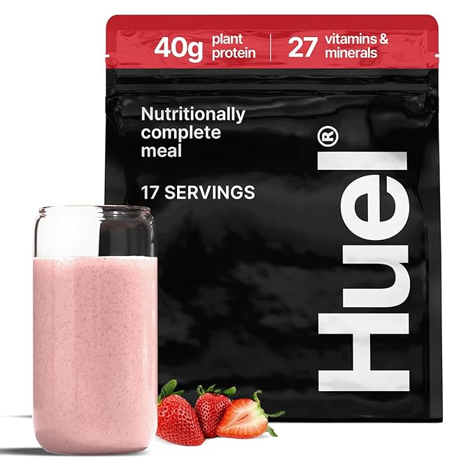 Huel Black Edition | Strawberry Shortcake 40g Vegan Protein Powder | Nutritionally Complete Meal Replacement | 27 Vitamins and Minerals Gluten Free | 17 Servings