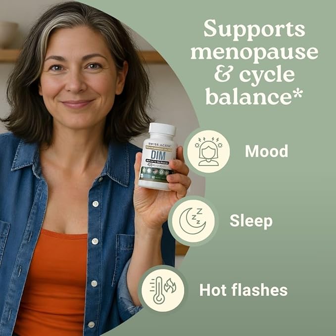 Swiss Activa+ Labs DIM Supplement – Hormone Balance for Women &amp Men – Estrogen Supplement for Women and Men– Supports Hormonal Acne &amp Menopause Symptoms| Gluten Free Non-GMO &amp Vegan – 60