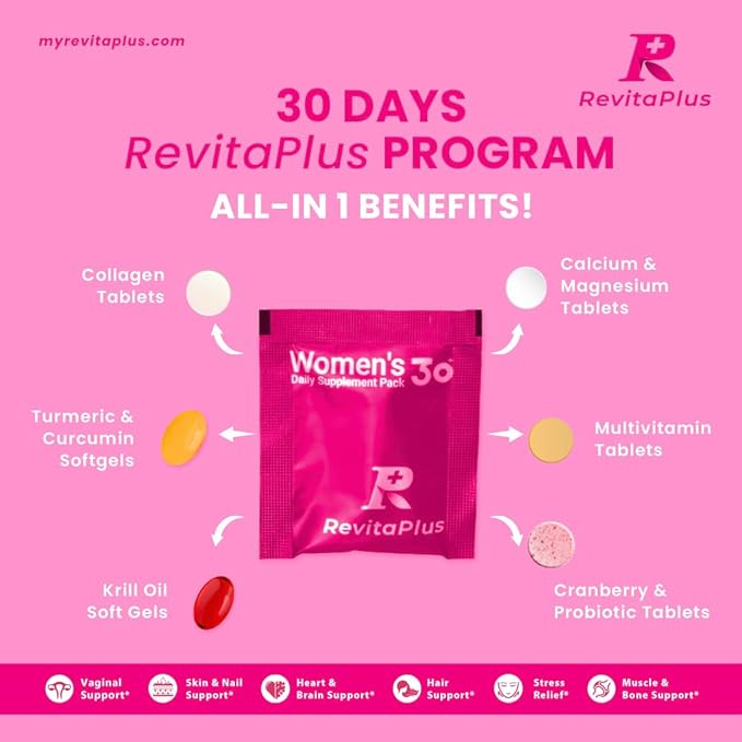 Multivitamin for Women with Vitamin ABCD3EK2Biotin CollagenKrill OilCranberries Supports EnergyWellnessBeauty and Immune - Vitamin Packs for Women Health 2 PCS-60 Packs