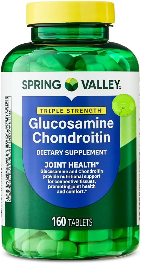 SUREFECT Spring Valley Triple Strength Glucosamine &amp Chondroitin Tablets - Joint Support 160 Count Organizer.