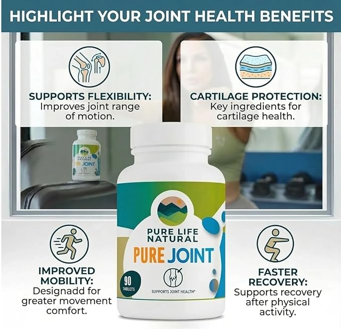 Pure Joint – Glucosamine Chondroitin MSM - Joint Support Supplement – Joint Mobility &amp Cartilage Support – 90 Tablets by Haidy Cruz