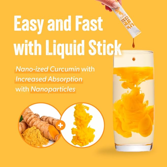NANOCUMIN Alpha Turmeric Curcumin Liquid Stick 30ea - 140mg Curcuminoids for 1 Stick - Easy and Fast Absorption - 10ml x 30 Days 10.14 oz