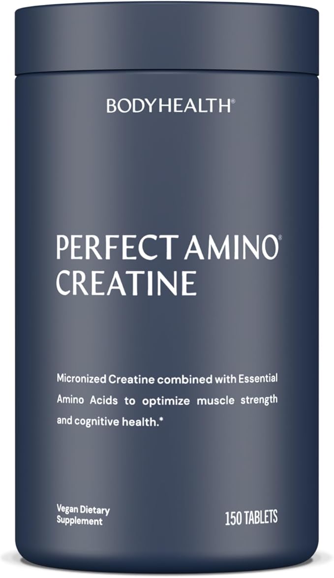 BodyHealth Creatine Monohydrate Tablets – Vegan Pre Workout Supplement with PerfectAmino BCAAs &amp EAAs – Keto-Friendly Muscle Recovery &amp Energy Support – 5g Creatine Equivalent per Serving