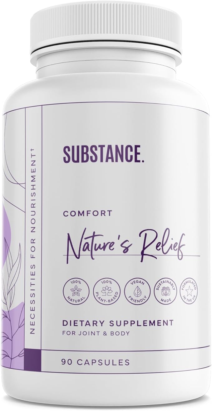 Nature’s Relief | Turmeric Supplement to Improve Body Muscle &amp Joint Aches | Pure Turmeric Curcumin Supplement Organic Boswellia &amp Ginger | Ease Discomfort &amp Increase Mobility | Non-GMO