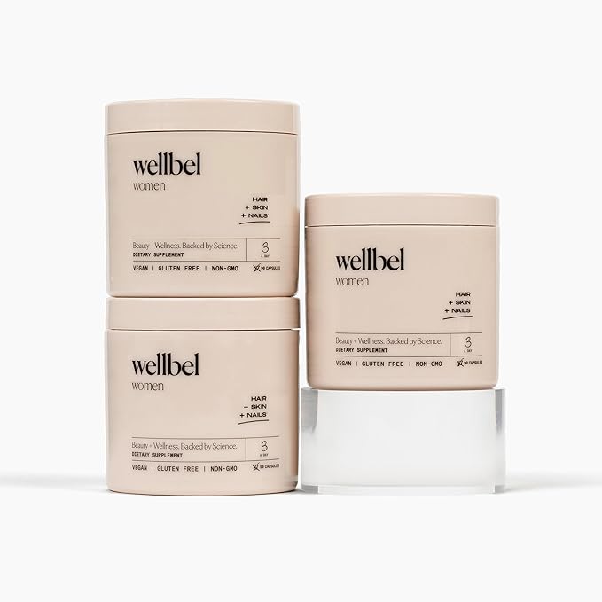 WELLBEL Women Clean Supplement for Hair Skin and Nails Vegan Gluten Free and Non GMO 90 Count (3 Pack)