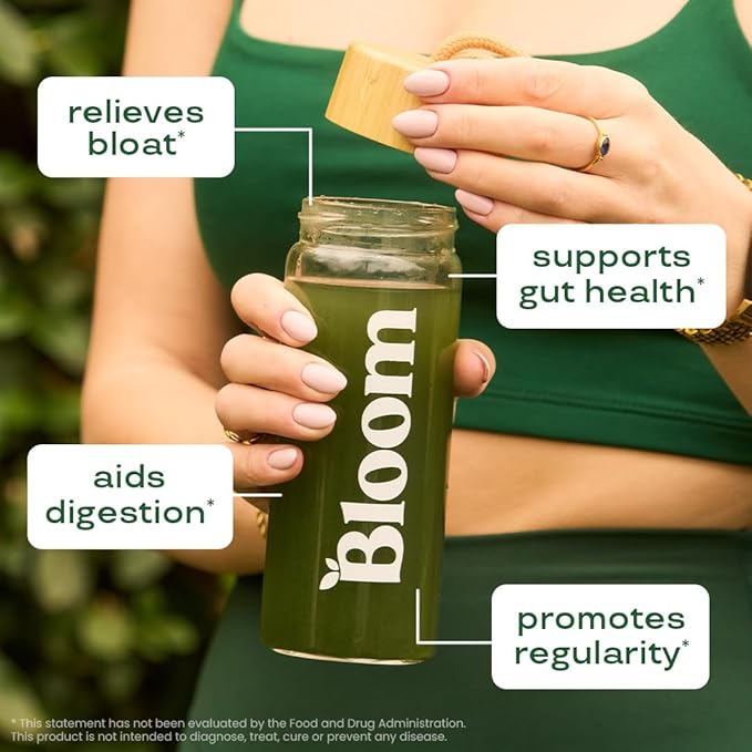 Bloom Nutrition Superfood Greens Powder Digestive Enzymes with Probiotics and Prebiotics Gut Health Bloating Relief for Women Chlorella Juice Mix w/Beet Root Powder 30 SVG Orange Passionfruit