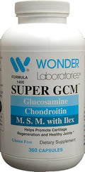 Wonder Labs Super GCM Formula 1400 Glucosamine and Chondroitin MSM Bone Joints and Cartilage Support 360 Capsules