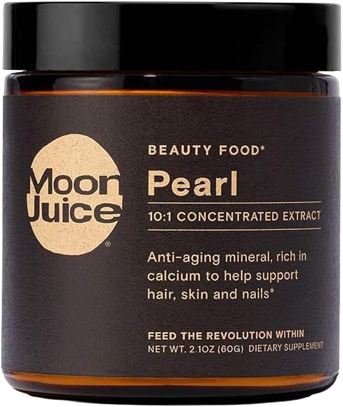 Moon Juice Pearl Powder Supplement - Collagen Support for Hair Skin &amp Nails - Anti-Aging Antioxidant Mineral with Calcium - Sustainably Sourced Non-GMO - 2.1 oz 30 Servings