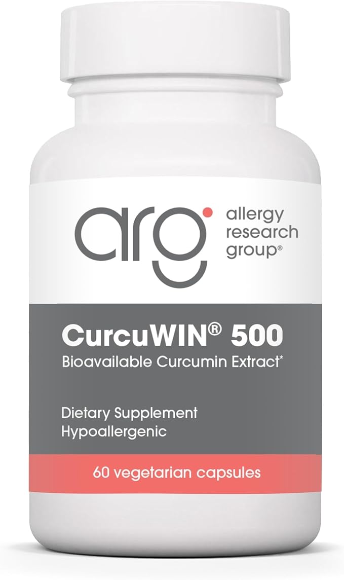 Allergy Research Group CurcuWIN 500 Supplement - Turmeric Extract Curcumin 500mg Turmeric Pills Curcuma Longa Pure Organic Bioavailable - 500mg Vegetarian Capsules 60 Count