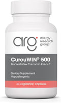 Allergy Research Group CurcuWIN 500 Supplement - Turmeric Extract Curcumin 500mg Turmeric Pills Curcuma Longa Pure Organic Bioavailable - 500mg Vegetarian Capsules 60 Count