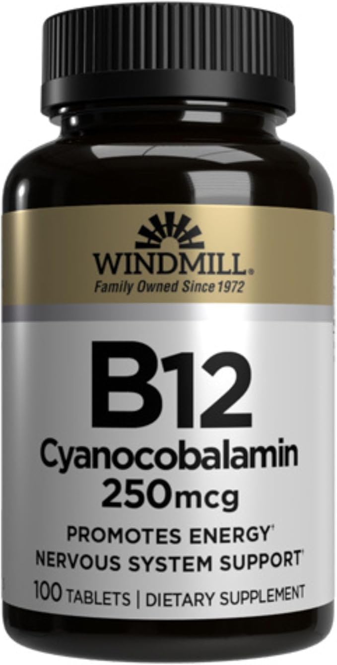Windmill Vitamin B-12 250 mcg Tablets 100 Tablets (Pack of 11)