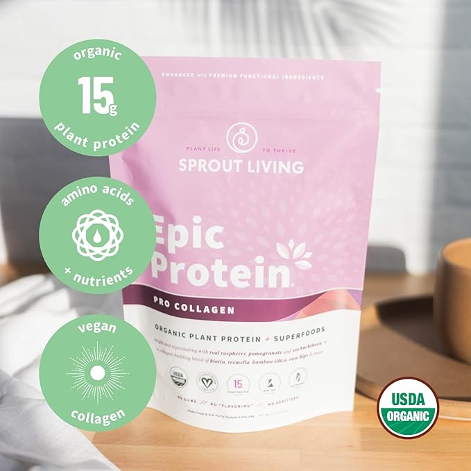 Sprout Living Epic Protein Complete Coffee + Pro Collagen 12 Serving Pouches