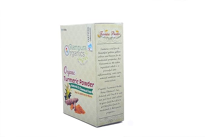 Rampura Organics (Karnataka) Organic Turmeric Powder - (Pack of 2Each of 300Grams)