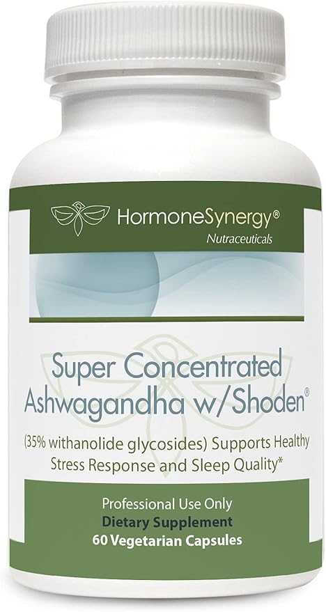 HormoneSynergy RetzlerRx® Ashwagandha with Shoden® - High-Potency Ashwagandha Extract with 35% Withanolides - Clinically Proven for Stress Relief Calm and Sleep Support - 120 mg 60 Capsules