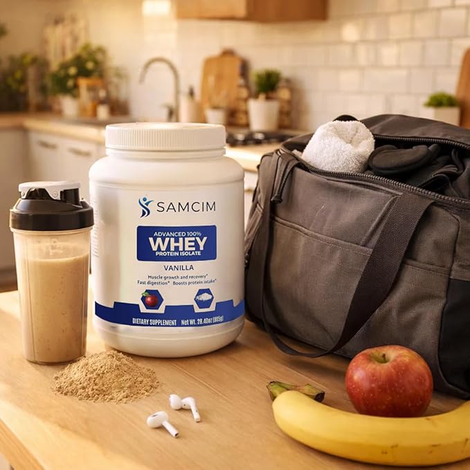 Advanced 100% Whey Protein Isolate Vanilla Flavor Protein Powder Supplement