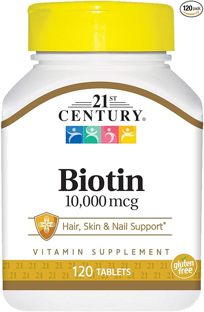 21st Century Biotin 10000 mcg 120 Tablets (Pack of 3)
