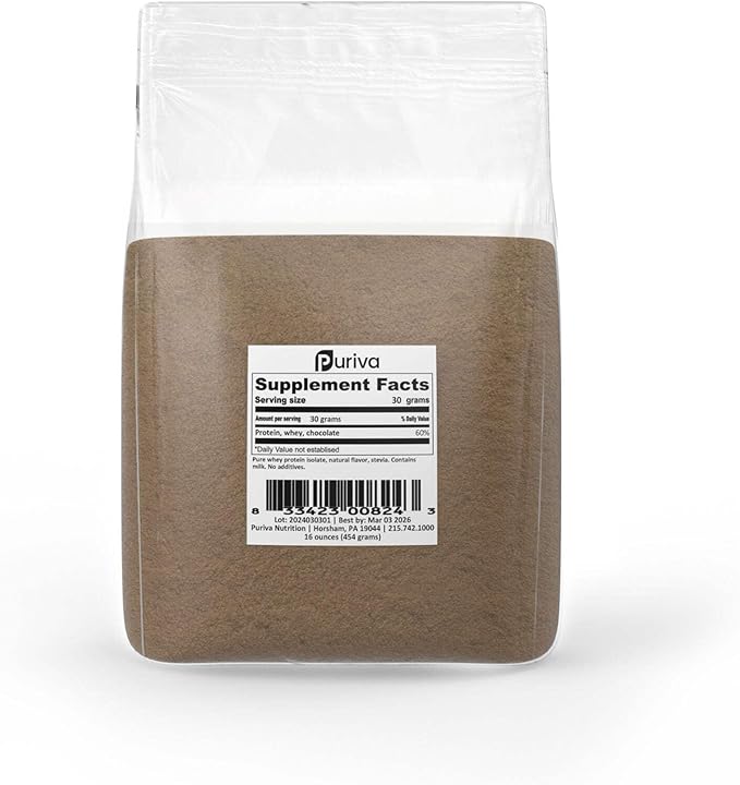 Protein Powder Whey Protein Isolate Chocolate 1 Pound
