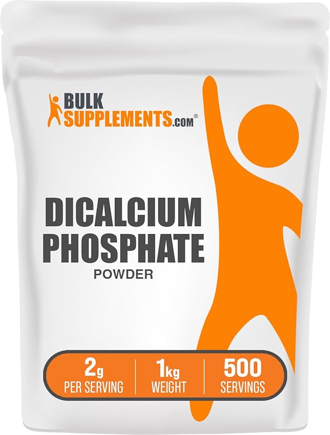 BulkSupplements.com Dicalcium Phosphate Powder - Calcium Supplement DCP Supplement - Unflavored &amp Gluten Free 2g per Serving 1kg (2.2 lbs) (Pack of 1)
