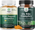 Bundle of Cleansing Herbal Liver Detox Gummies with Artichoke Extract Turmeric Curcumin &amp L-Carnitine and Digestive Enzymes with Ox Bile Trypsin Papain &amp Bromelain Enzyme for Pancrease Cleanse