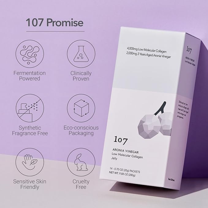 107 ARONIA Vinegar Low Molecular Collagen Jelly Stick Contains Vitamin Collagen Hyaluronic Acid Elastin Probiotics Korean Beauty Collagen Supports Inner Beauty 20g x 14 Pouches