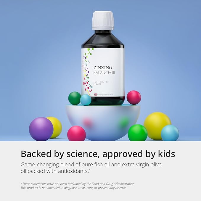 BalanceOil+ Tutti Frutti - Fish Oil Supplement for Kids with Extra Virgin Olive Oil Omega-3 (EPA+DHA) Olive Polyphenols - (300 ml)