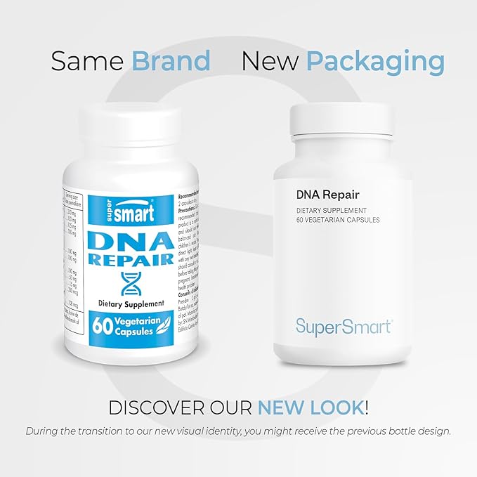 Supersmart DNA Repair (Advanced Formula) - with AC-11 Sulforaphane Glucosinolate SOD Gliadins Complex - High Potency Antioxidant Supplement | Non-GMO &amp Gluten Free - 60 Vegetarian Capsules