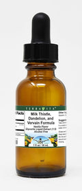 Terravita Milk Thistle Dandelion and Vervain Formula Glycerite Liquid Extract (1:5) - Vanilla Flavored (1 oz ZIN: 523748)