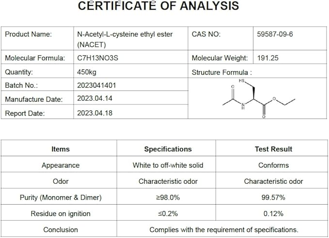 GlyNAC-ET NAC Supplement N-Acetyl Cysteine Ethyl Ester - 20x More Bioavailable Than GlyNAC - Glycine &amp N-acetylcysteine Ethyl Ester Anti Aging Supplement Boost Glutathione (60 Capsules)