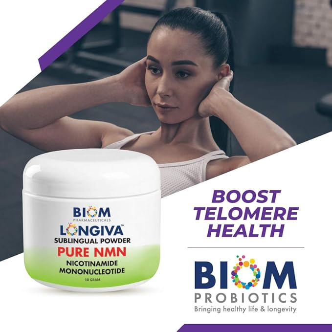 Biom NMN Sublingual Powder. Advanced Nanotized Nicotinamide Mononucleotide Mitochondrial Regeneration Sirtuin Activation Cellular Energy