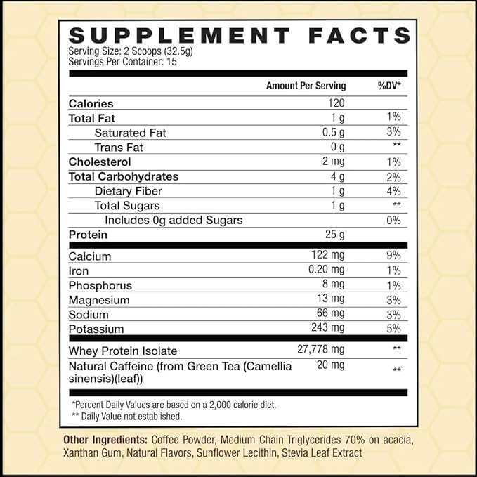High Protein Coffee Powder 25 Grams Whey Isolate100mg Natural Green Tea Caffeine | 0 Added Sugar Keto Gluten Free 99.9% Lactose Free | Hot or Iced15 Serving 15 Servings (17 OZ French Vanilla)