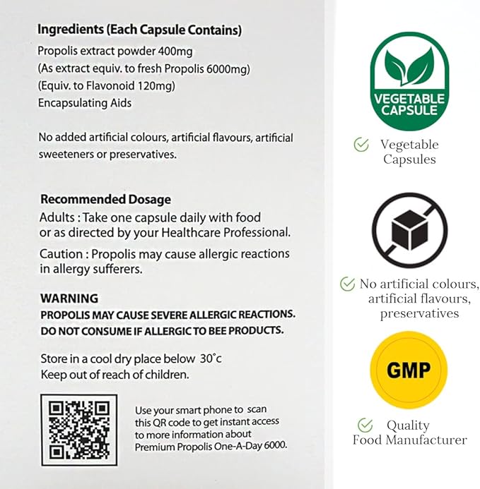 (Pack of 3) Hi Well Premium Propolis 6000 Flavonoid 120mg 150Capsules