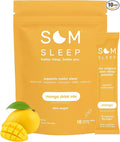 Som Sleep Calm Sleep Aid Drink Mix Powder w/ 3mg Melatonin Magnesium Vitamin B6 L-Theanine &amp GABA – Vegan Zero Sugar Keto Friendly – Mango 10-Pack