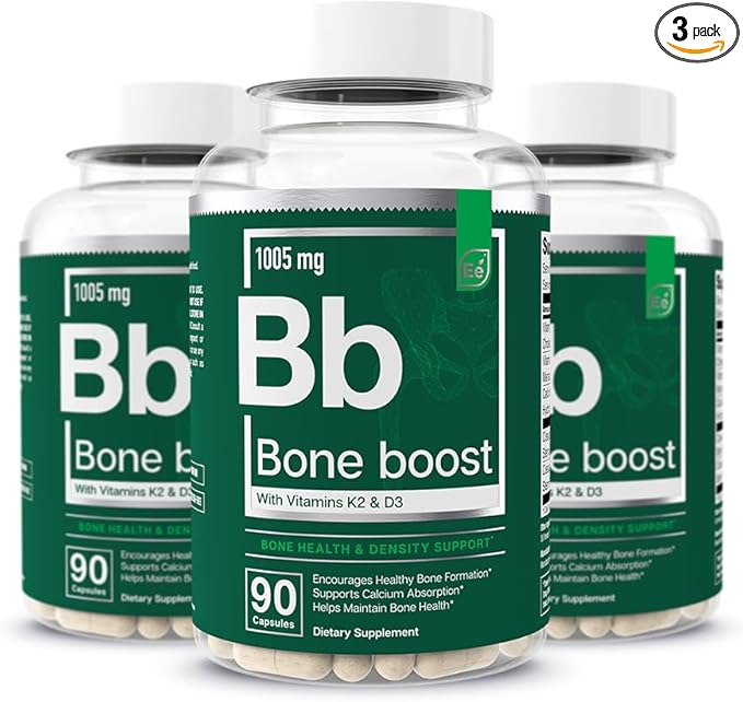 Essential Elements Bone Boost Health Supplement - Bone Support and Calcium Supplement with Vitamin D 3 K2 Cissus Quadrangularis for Bone Strength - 270 Capsules (90 Day Supply) (3-Pack)