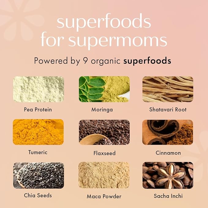 Boobie Body Superfood Protein Pregnancy and Postpartum Meal Replacement Shake Vanilla Chai Flavor | 19g Protein | Safe for Lactation &amp Motherhood | Organic Vegan Zero Sugar 1 Tub (20 Servings)